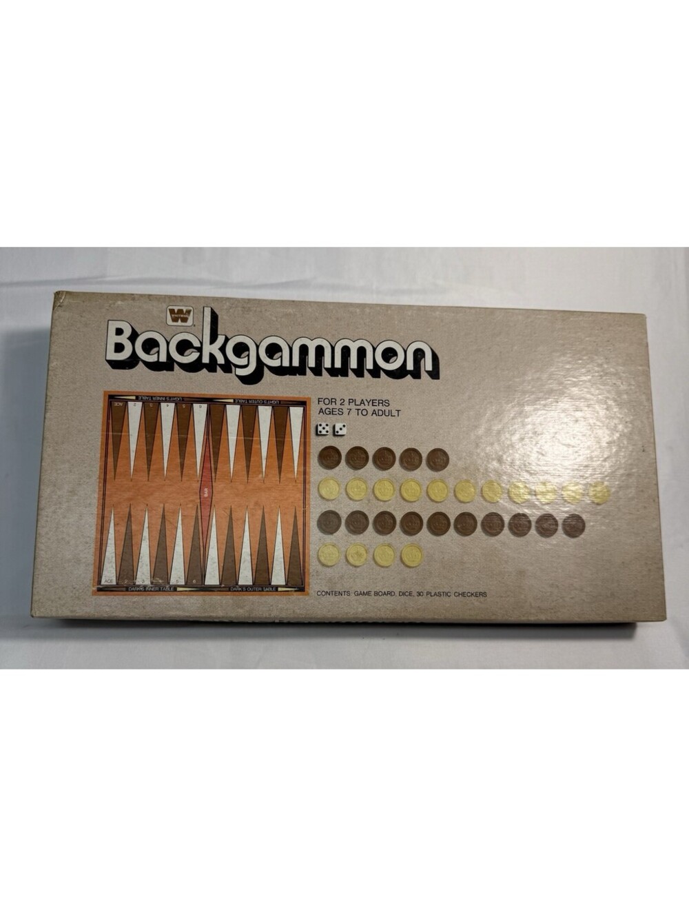 Vintage 1973 Whitman Backgammon Board Game - 100% Complete